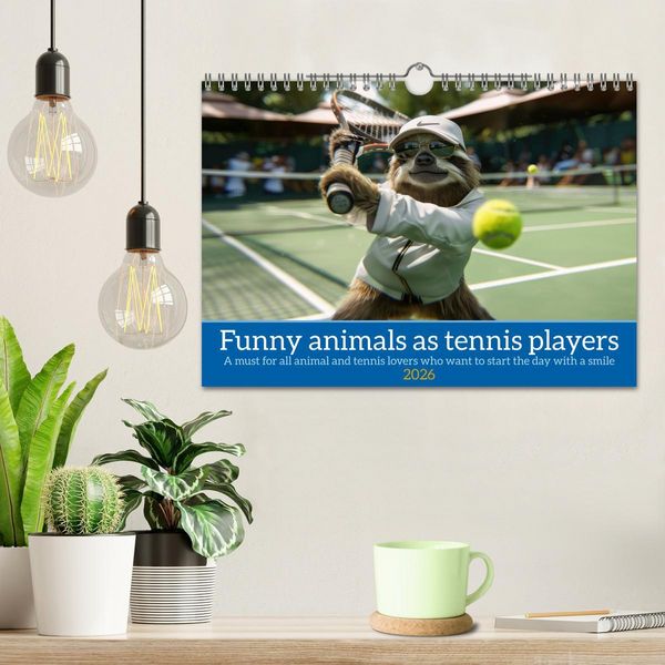 Produktbild: Funny animals as tennis players (Wall Calendar 2026 DIN A4 landscape), CALVENDO 12 Month Wall Calendar