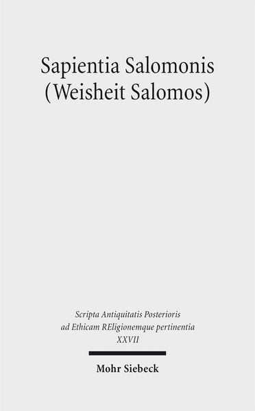 Produktbild: Sapientia Salomonis (Weisheit Salomos)