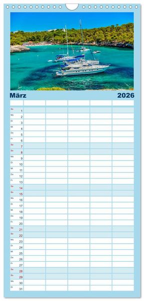 Produktbild: Familienplaner 2026 - Mallorca - Ahoi mit 5 Spalten (Wandkalender, 21 x 45 cm) CALVENDO