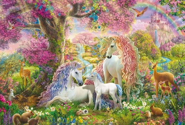 Produktbild: KIPU150T.Einhornfamilie im Blütenwald