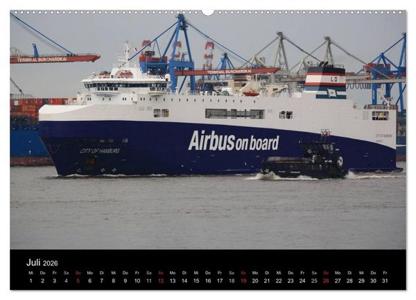 Produktbild: Schiffe auf der Elbe (hochwertiger Premium Wandkalender 2026 DIN A2 quer), Kunstdruck in Hochglanz