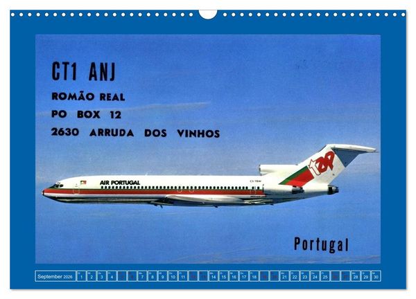 Produktbild: &Uuml;ber den Wolken - Flugzeuge des 20. Jahrhunderts auf Amateurfunkkarten (Wandkalender 2026 DIN A3 quer), CALVENDO Monatskalender