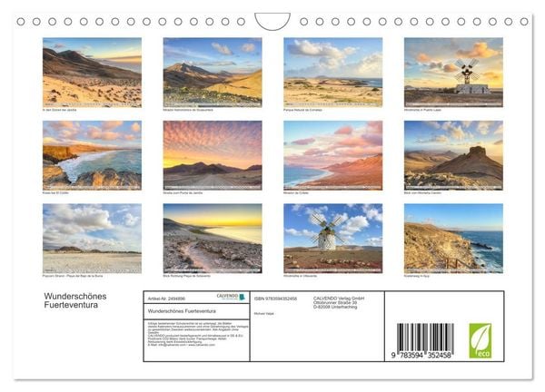 Produktbild: Wundersch&ouml;nes Fuerteventura (Wandkalender 2027 DIN A4 quer), CALVENDO Monatskalender