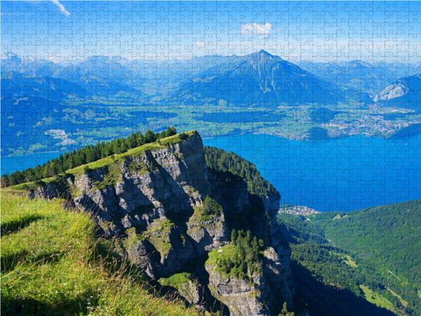 Produktbild: CALVENDO Puzzle Blick vom Niederhorn auf den Thunersee | 1000 Teile Lege-Gr&ouml;&szlig;e 64x48cm Foto-Puzzle f&uuml;r gl&uuml;ckliche Stunden