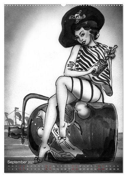 Produktbild: DELIKATESSEN - leckere K&ouml;stlichkeiten & kalorienarme Pin up Illustrationen, Zeichnungen, Grafiken und Malerei der Marke "Burlesque up your wall" von Sara Horwath (Wandkalender 2027 DIN A2 hoch), CALVENDO Monatskalender