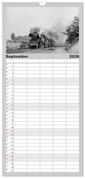 Produktbild: Familienplaner 2026 - Dampfloks in der DDR mit 5 Spalten (Wandkalender, 21 x 45 cm) CALVENDO