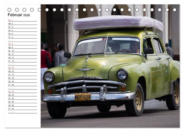 Produktbild: Cars on Cuba (Tischkalender 2026 DIN A5 quer), CALVENDO Monatskalender