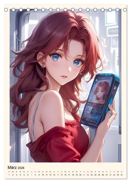 Produktbild: Manga - ein cooles Jahr (Tischkalender 2026 DIN A5 hoch), CALVENDO Monatskalender