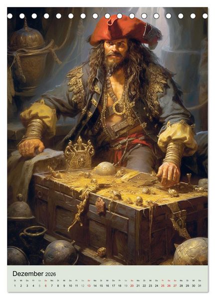 Produktbild: Piraten-Fantasy. Wilde Seer&auml;uber-Romantik im Mittelalter (Tischkalender 2026 DIN A5 hoch), CALVENDO Monatskalender