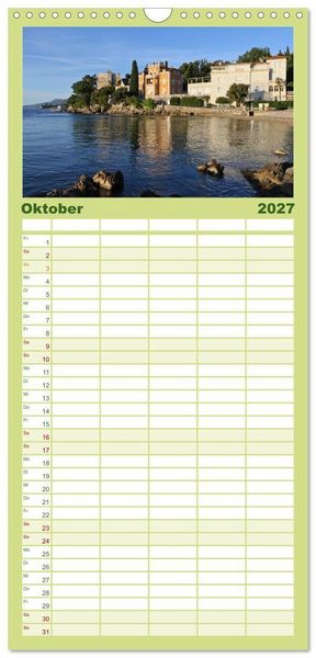 Produktbild: Familienplaner 2027 - Zauberhaftes Opatija mit 5 Spalten (Wandkalender, 21 x 45 cm) CALVENDO