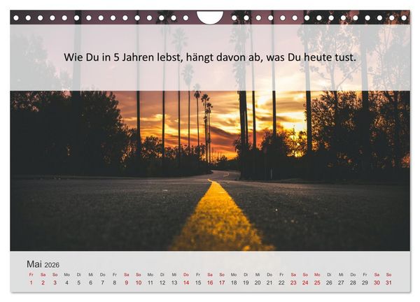 Produktbild: Motivationsspr&uuml;che Erfolgsweg (Wandkalender 2026 DIN A4 quer), CALVENDO Monatskalender