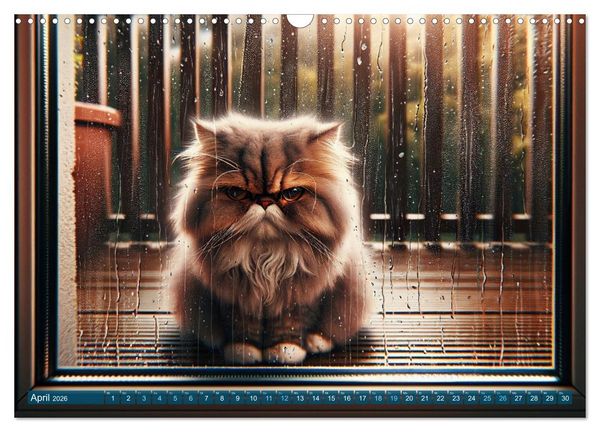 Produktbild: Katzenlaunen - Durch das Jahr mit Fluff und Grummeln (Wandkalender 2026 DIN A3 quer), CALVENDO Monatskalender