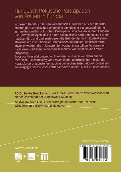 Produktbild: Handbuch Politische Partizipation von Frauen in Europa