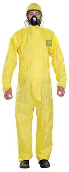 Ansell YY23T-00132-06 AlphaTec 2300 PLUS - Modell 132 Chemikalienschutz, Gelb, 2XL Kleider-Größe: XXL Gelb