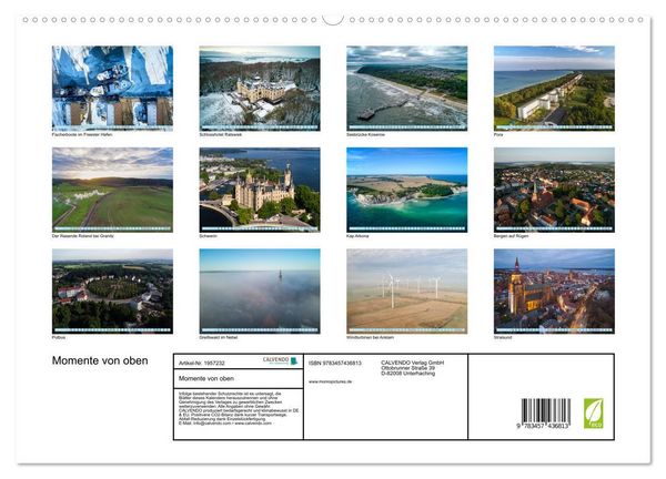 Produktbild: Momente von oben (hochwertiger Premium Wandkalender 2026 DIN A2 quer), Kunstdruck in Hochglanz