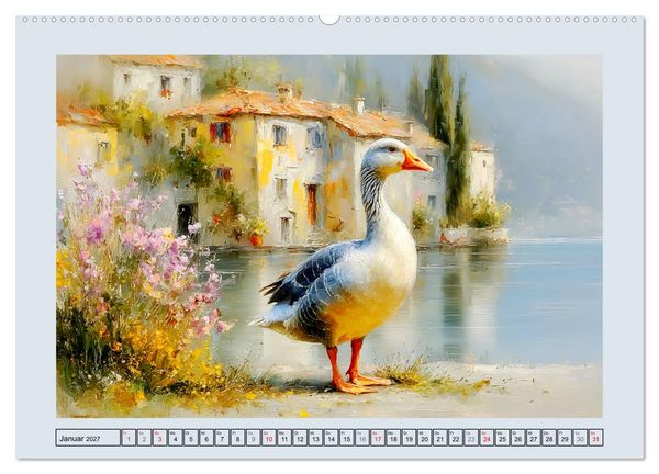 Produktbild: G&auml;nse. Geselliges Schnattern in der Natur (Wandkalender 2027 DIN A2 quer), CALVENDO Monatskalender