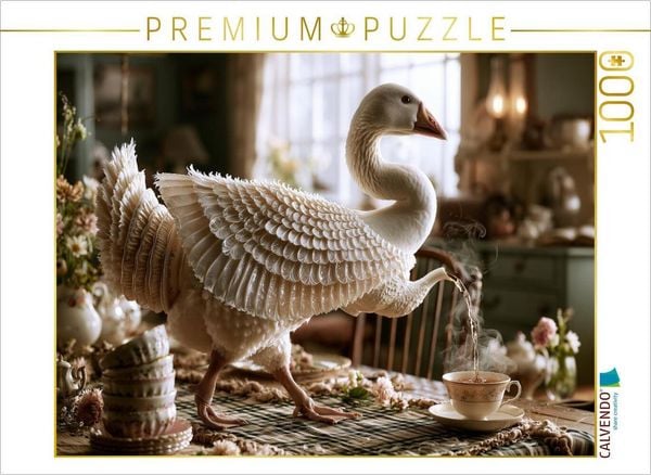 CALVENDO Puzzle Teekannengans | 1000 Teile Lege-Größe 64x48cm Foto-Puzzle für glückliche Stunden