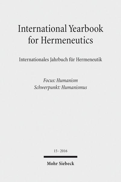 Produktbild: International Yearbook for Hermeneutics / Internationales Jahrbuch f&uuml;r Hermeneutik