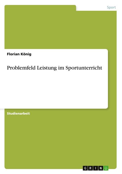Produktbild: Problemfeld Leistung im Sportunterricht