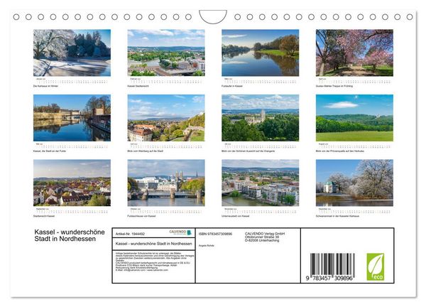 Produktbild: Kassel - wundersch&ouml;ne Stadt in Nordhessen (Wandkalender 2026 DIN A4 quer), CALVENDO Monatskalender
