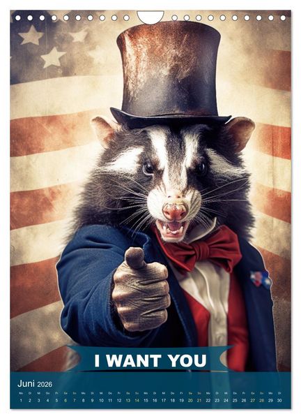 Produktbild: I want you im tierischen Design (Wandkalender 2026 DIN A4 hoch), CALVENDO Monatskalender