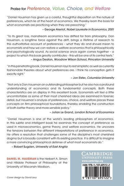 Produktbild: Preference, Value, Choice, and Welfare
