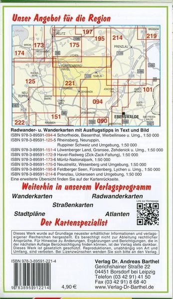 Produktbild: Radwander- und Wanderkarte F&uuml;rstenberg, Lychen, Templin, Zehdenick und Umgebung