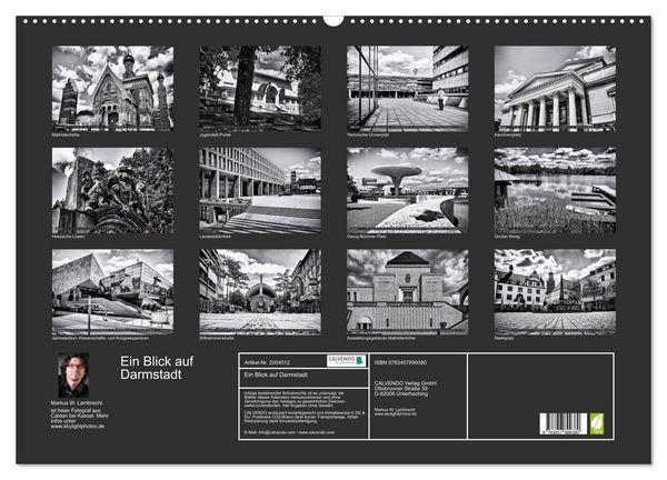 Produktbild: Ein Blick auf Darmstadt (Wandkalender 2026 DIN A2 quer), CALVENDO Monatskalender
