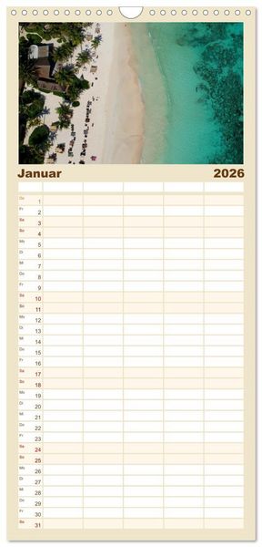 Produktbild: Familienplaner 2026 - Mexiko aus der Vogelperspektive mit 5 Spalten (Wandkalender, 21 x 45 cm) CALVENDO