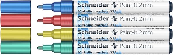 Produktbild: Schneider Metallic Marker Paint-It 011 2mm 4 St&uuml;ck Faltschachtel