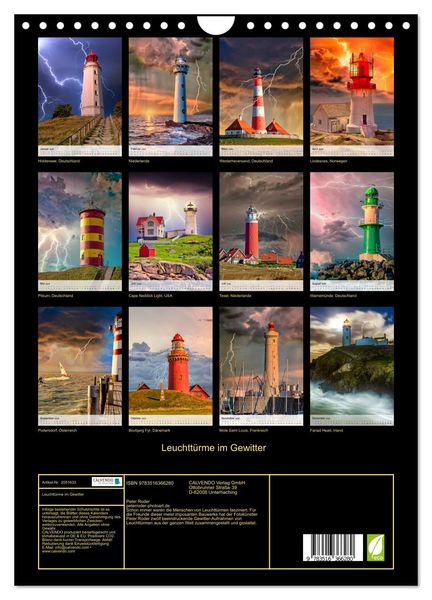 Produktbild: Leuchtt&uuml;rme im Gewitter (Wandkalender 2026 DIN A4 hoch), CALVENDO Monatskalender