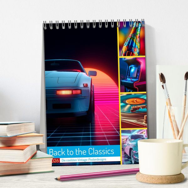 Produktbild: Back to the Classics (Tischkalender 2026 DIN A5 hoch), CALVENDO Monatskalender