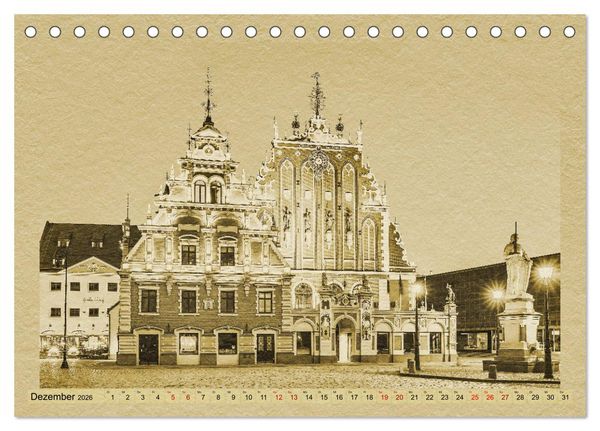 Produktbild: Riga &ndash; Ein Kalender im Zeitungsstil (Tischkalender 2026 DIN A5 quer), CALVENDO Monatskalender