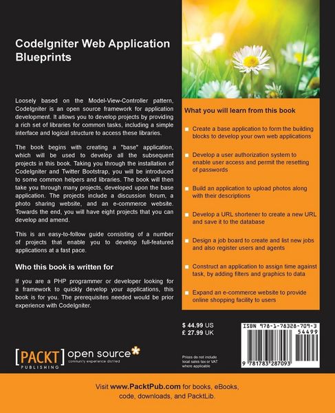 Produktbild: CodeIgniter Web Application Blueprints
