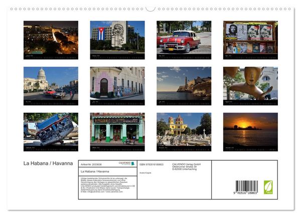 Produktbild: La Habana / Havanna (hochwertiger Premium Wandkalender 2026 DIN A2 quer), Kunstdruck in Hochglanz