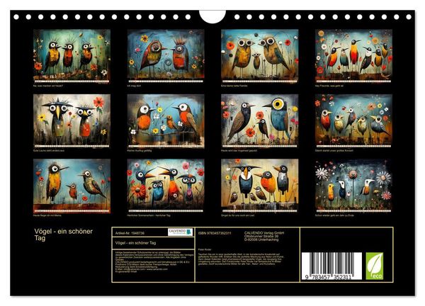 Produktbild: V&ouml;gel - ein sch&ouml;ner Tag (Wandkalender 2026 DIN A4 quer), CALVENDO Monatskalender