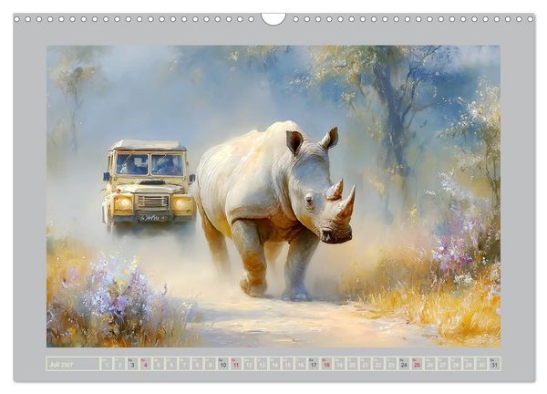Produktbild: Nash&ouml;rner. M&auml;chtige Rhinos in der Grassavanne (Wandkalender 2027 DIN A3 quer), CALVENDO Monatskalender