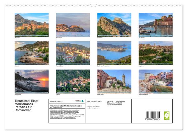Produktbild: Trauminsel Elba: Mediterranes Paradies f&uuml;r Romantiker (hochwertiger Premium Wandkalender 2026 DIN A2 quer), Kunstdruck in Hochglanz