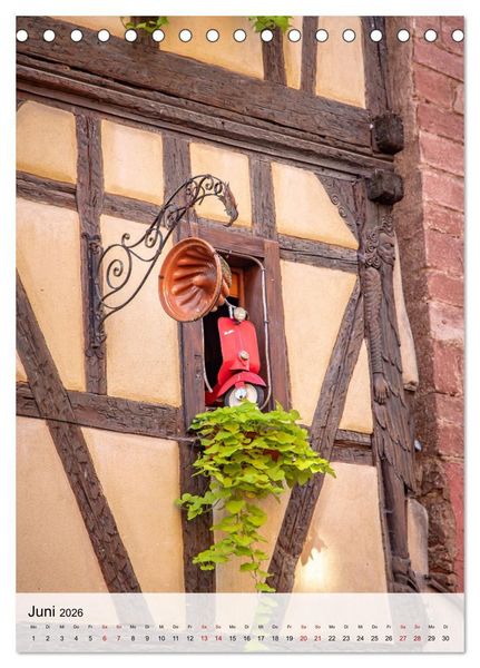 Produktbild: Elsass Alsace Riquewihr, das idyllische Weindorf (Tischkalender 2026 DIN A5 hoch), CALVENDO Monatskalender