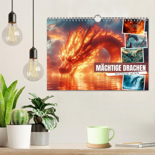 Produktbild: M&Auml;CHTIGE DRACHEN Mystische Wesen (Wandkalender 2026 DIN A4 quer), CALVENDO Monatskalender