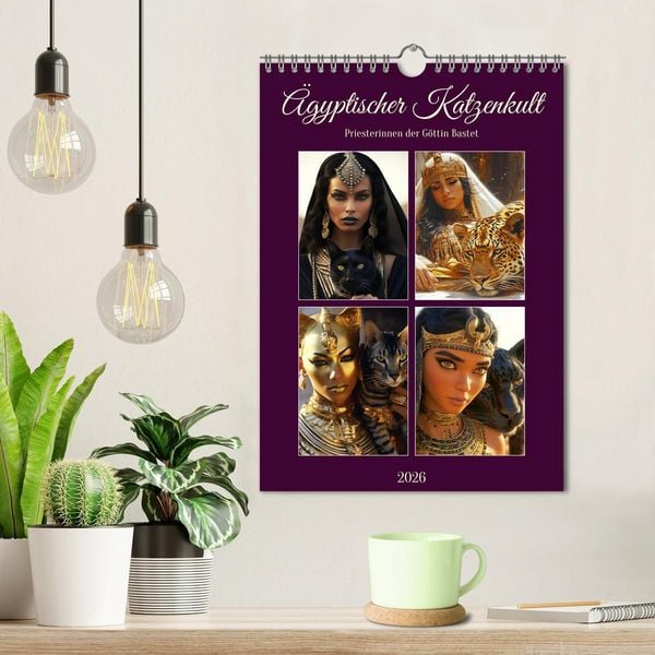 Produktbild: &Auml;gyptischer Katzenkult. Priesterinnen der G&ouml;ttin Bastet (Wandkalender 2026 DIN A4 hoch), CALVENDO Monatskalender