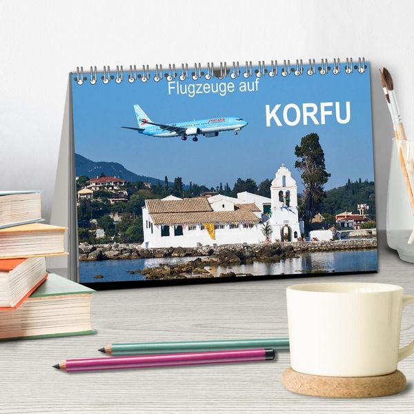 Produktbild: Flugzeuge auf Korfu (Tischkalender 2027 DIN A5 quer), CALVENDO Monatskalender