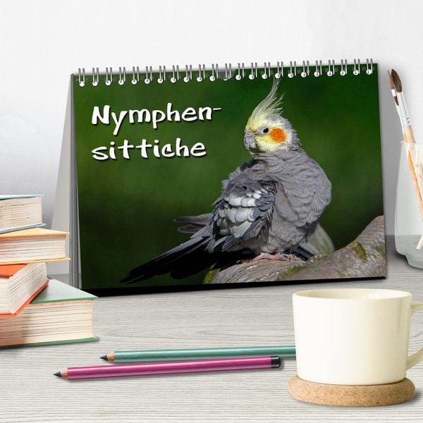 Produktbild: Nymphensittiche (Tischkalender 2026 DIN A5 quer), CALVENDO Monatskalender