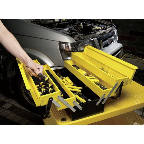 Produktbild: STANLEY 1-94-738 CANTILEVER Werkzeugkasten unbest&uuml;ckt Metall Gelb, Schwarz