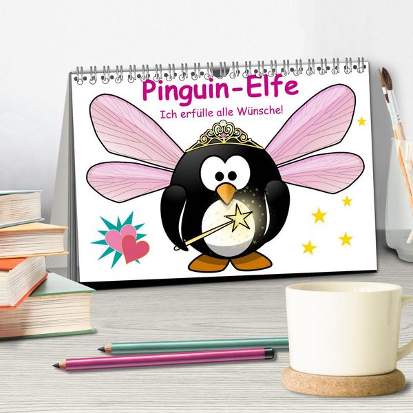 Produktbild: Pinguin-Elfe (Tischkalender 2026 DIN A5 quer), CALVENDO Monatskalender