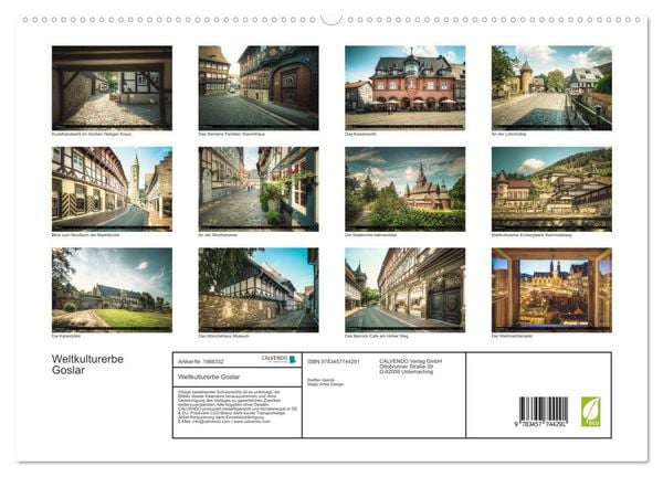 Produktbild: Weltkulturerbe Goslar (hochwertiger Premium Wandkalender 2026 DIN A2 quer), Kunstdruck in Hochglanz