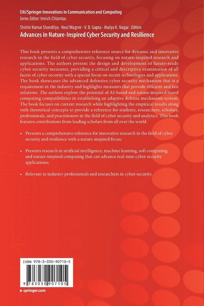 Produktbild: Advances in Nature-Inspired Cyber Security and Resilience