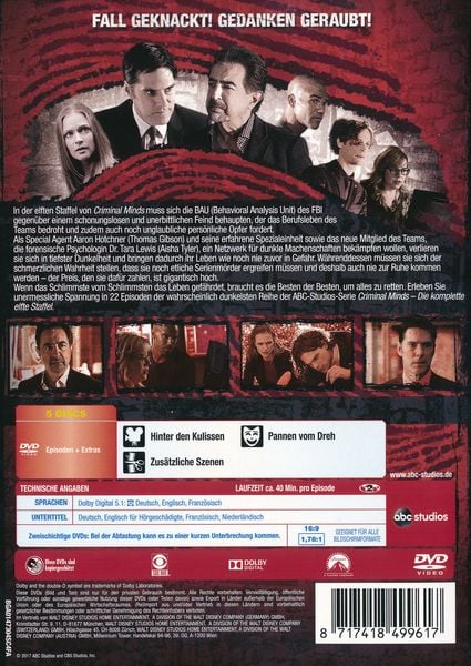Produktbild: Criminal Minds - Die komplette elfte Staffel [5 DVDs]