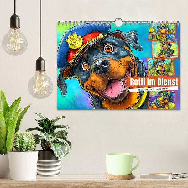 Produktbild: Rotti im Dienst. Hundeeinsatz mit Humor und Witz (Wandkalender 2026 DIN A4 quer), CALVENDO Monatskalender