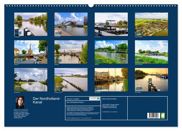 Produktbild: Der Nordholland-Kanal (Wandkalender 2026 DIN A2 quer), CALVENDO Monatskalender